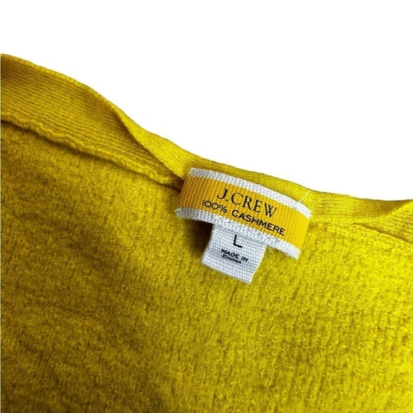 J. CREW Neon Bright Citrus Featherweight Cashmere Cropped Cardigan - Picture 4 of 7